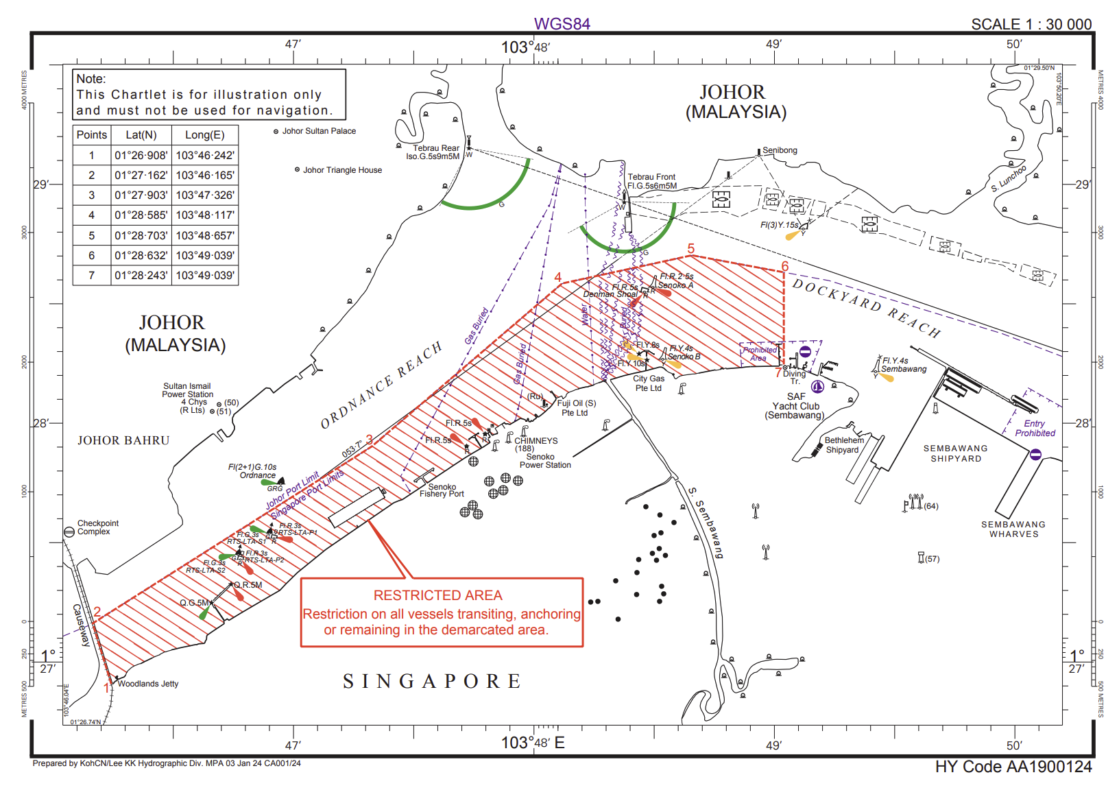Singapore: Vessel restriction at East Johor Straits, off Woodlands Causeway